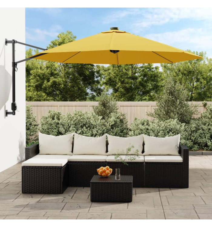 Parasol mural jaune 290 cm | Mobilier & Déco
