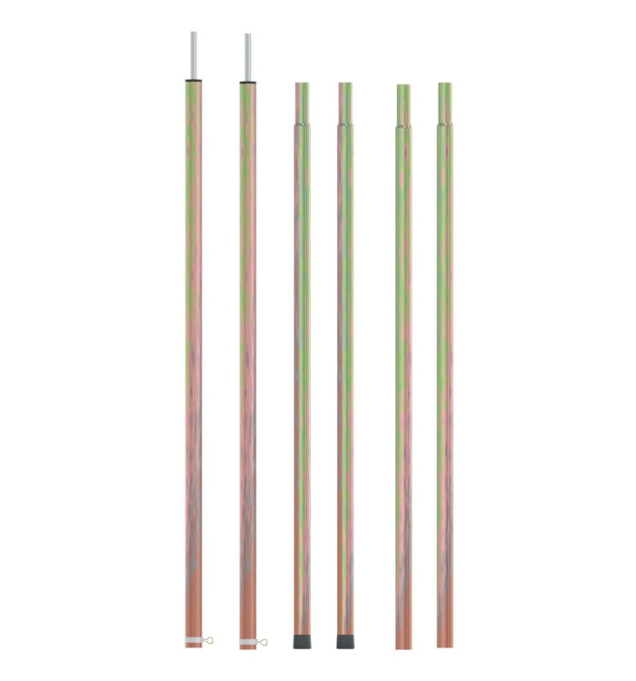 Mâts de tente télescopiques 170-255 cm 2 pcs Acier galvanisé | Mobilier & Déco