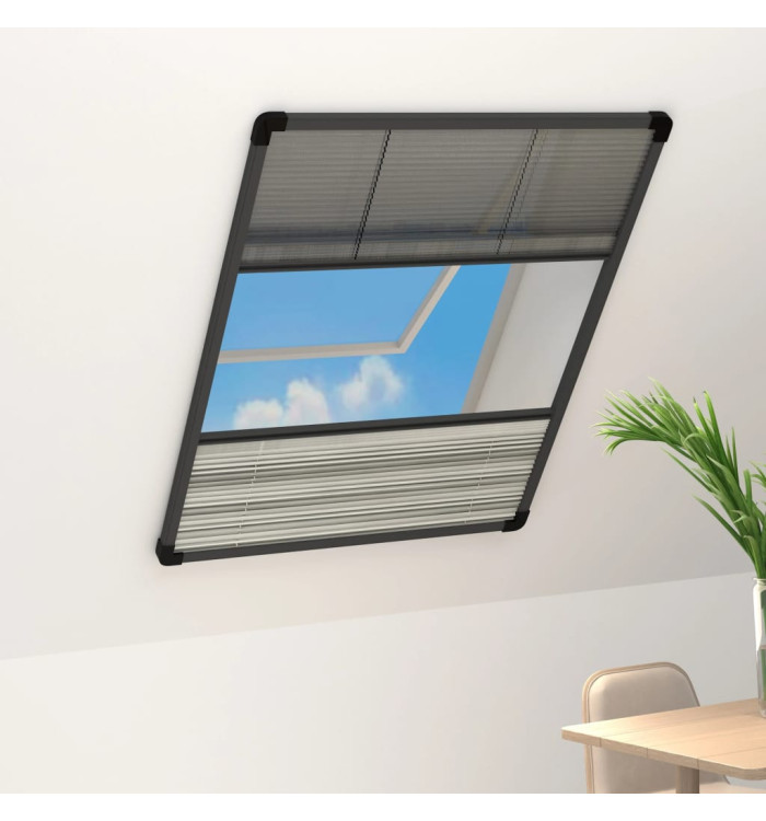 Moustiquaire plissée pour fenêtre Aluminium 60x80cm avec auvent | Mobilier & Déco