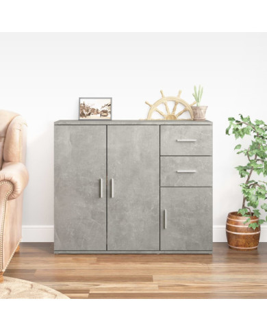Buffet Gris béton 91x29,5x75 cm Bois d'ingénierie | Mobilier & Déco