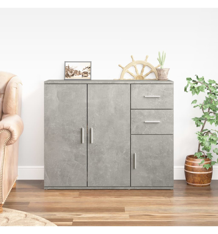 Buffet Gris béton 91x29,5x75 cm Bois d'ingénierie | Mobilier & Déco