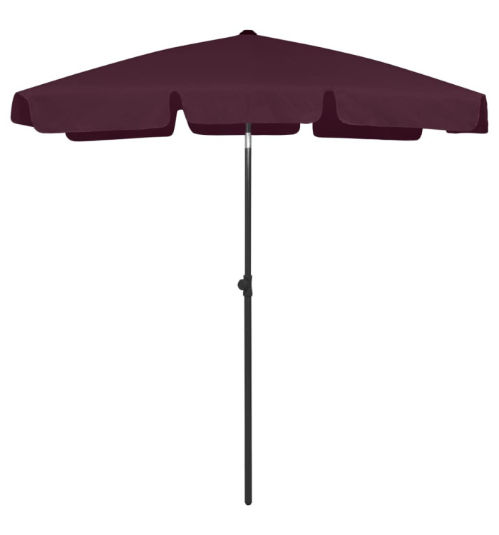 Parasol de plage rouge bordeaux 180x120 cm | Mobilier & Déco