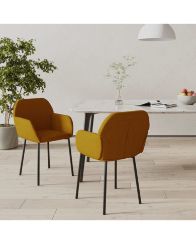 Chaises à manger lot de 2 Marron Velours | Mobilier & Déco