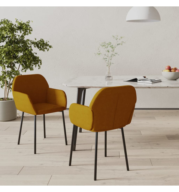 Chaises à manger lot de 2 Marron Velours | Mobilier & Déco