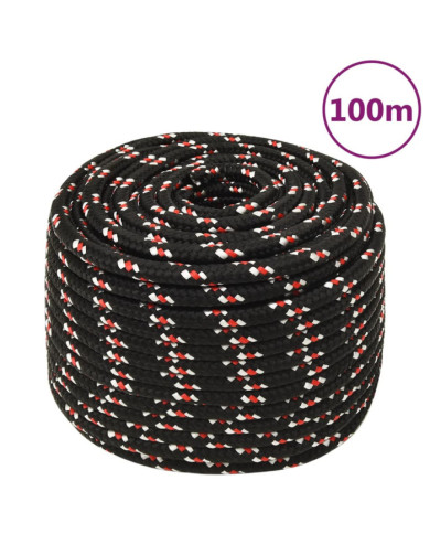 Corde de bateau Noir 14 mm 100 m Polypropylène | Mobilier & Déco