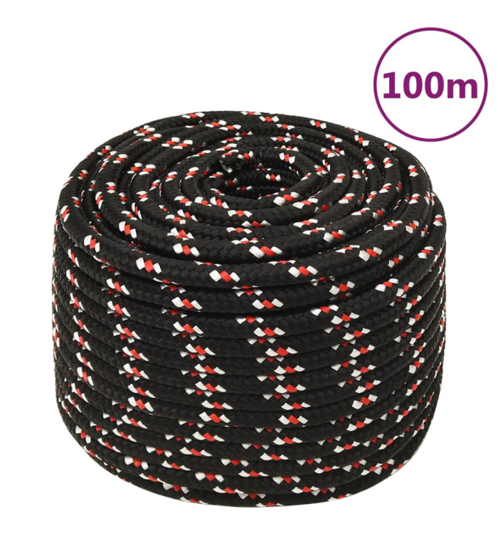 Corde de bateau Noir 14 mm 100 m Polypropylène | Mobilier & Déco