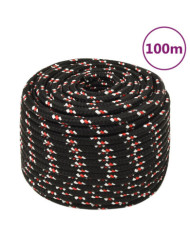 Corde de bateau Noir 14 mm 100 m Polypropylène | Mobilier & Déco