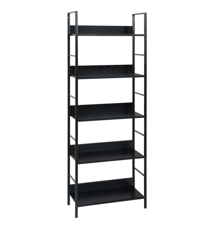 Bibliothèque à 5 niveaux noir 60x27,6x158,5cm bois d'ingénierie | Mobilier & Déco