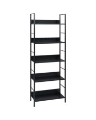 Bibliothèque à 5 niveaux noir 60x27,6x158,5cm bois d'ingénierie | Mobilier & Déco