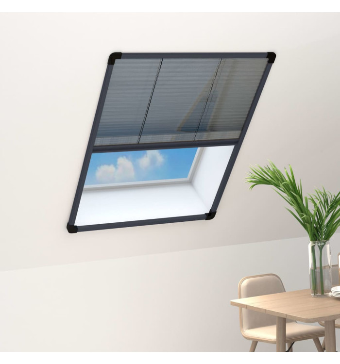 Moustiquaire plissée pour fenêtre Aluminium Anthracite 60x80 cm | Mobilier & Déco