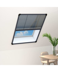 Moustiquaire plissée pour fenêtre Aluminium Anthracite 60x80 cm | Mobilier & Déco