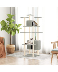 Arbre à chat avec griffoirs en sisal Gris clair 162 cm | Mobilier & Déco