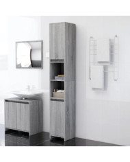 Armoire de bain Sonoma gris 30x30x183,5 cm Bois d'ingénierie | Mobilier & Déco