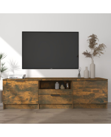 Meuble TV Chêne fumé 140x35x40 cm Bois d'ingénierie | Mobilier & Déco