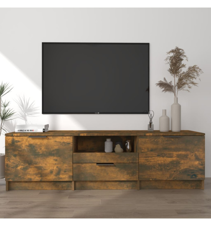 Meuble TV Chêne fumé 140x35x40 cm Bois d'ingénierie | Mobilier & Déco