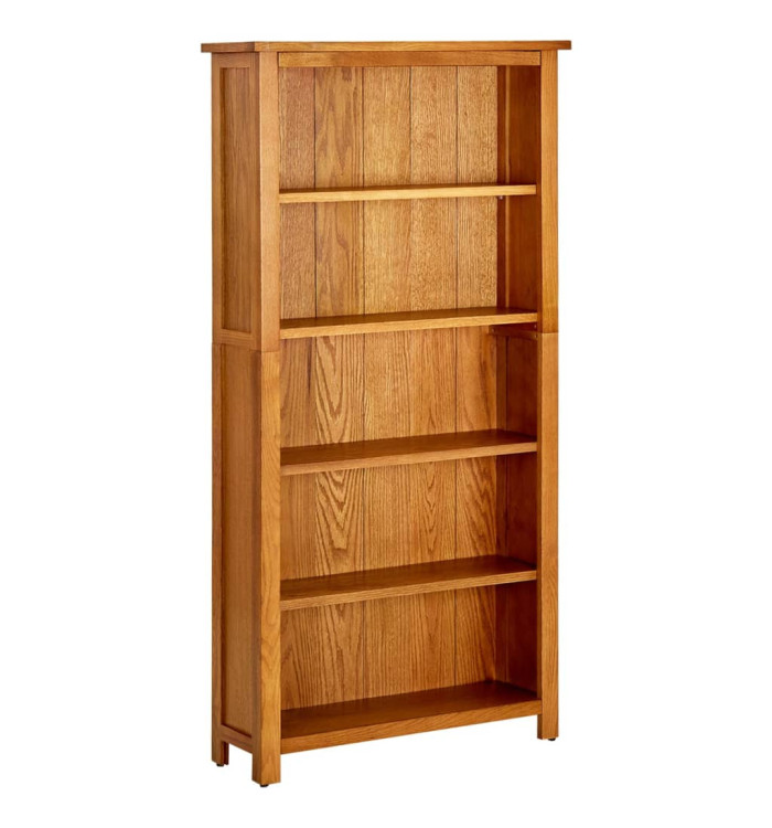 Bibliothèque à 5 étagères 70x22x140 cm Bois de chêne massif | Mobilier & Déco