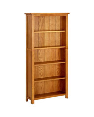 Bibliothèque à 5 étagères 70x22x140 cm Bois de chêne massif | Mobilier & Déco
