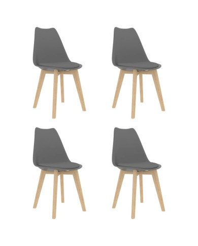 Chaises à manger lot de 4 Gris Plastique | Mobilier & Déco