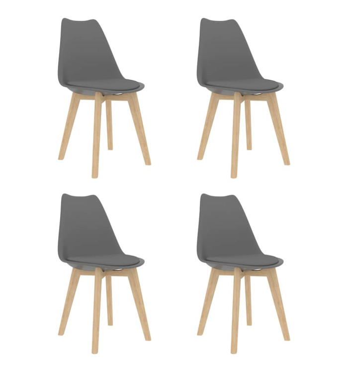 Chaises à manger lot de 4 Gris Plastique | Mobilier & Déco