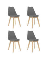 Chaises à manger lot de 4 Gris Plastique | Mobilier & Déco