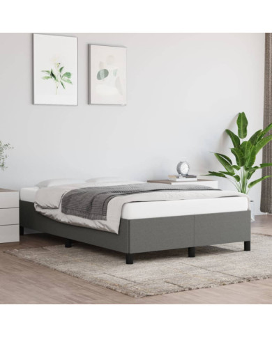 Cadre de lit sans matelas gris foncé 120x200 cm tissu | Mobilier & Déco
