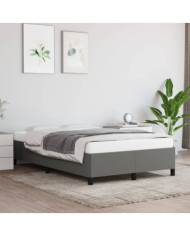 Cadre de lit sans matelas gris foncé 120x200 cm tissu | Mobilier & Déco