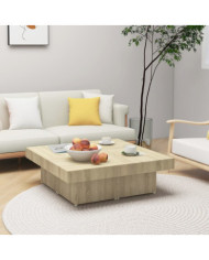 Table basse chêne sonoma 90x90x28 cm bois d'ingénierie | Mobilier & Déco