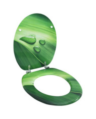 Siège de toilette avec couvercle MDF Vert Gouttes d'eau | Mobilier & Déco