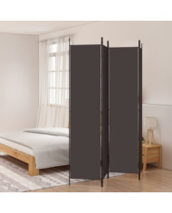 Cloison de séparation 4 panneaux Marron 200x220 cm Tissu | Mobilier & Déco