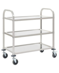 Chariot de cuisine à 3 niveaux 96,5x55x90 cm Acier inoxydable | Mobilier & Déco