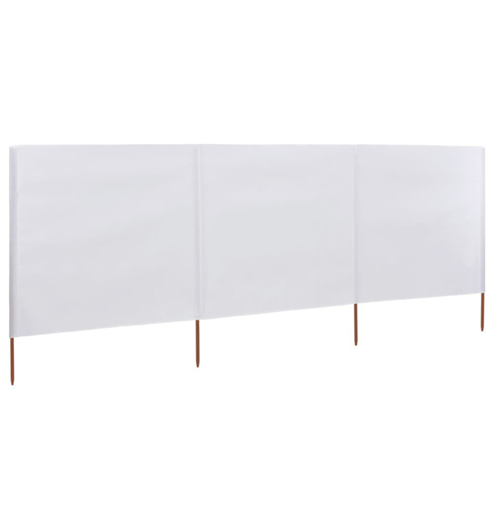 Paravent 3 panneaux Tissu 400 x 120 cm Blanc | Mobilier & Déco