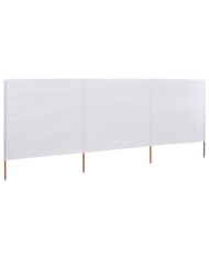 Paravent 3 panneaux Tissu 400 x 120 cm Blanc | Mobilier & Déco