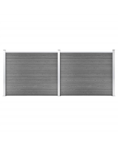 Ensemble de panneau de clôture WPC 353x146 cm Gris | Mobilier & Déco