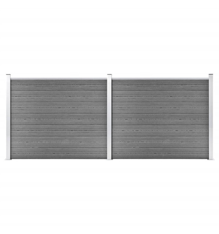 Ensemble de panneau de clôture WPC 353x146 cm Gris | Mobilier & Déco