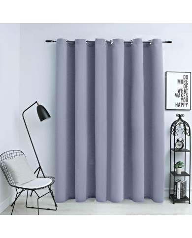 Rideau occultant avec anneaux en métal Gris 290x245 cm | Mobilier & Déco
