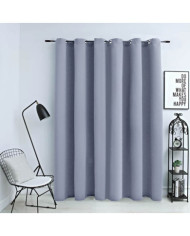 Rideau occultant avec anneaux en métal Gris 290x245 cm | Mobilier & Déco