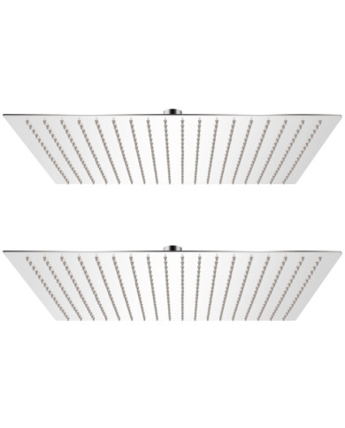 Pomme de douche plongeante 2 pcs Acier inoxydable 50x50 cm | Mobilier & Déco