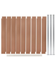 Ensemble de clôture WPC 2 Carré 353x187 cm Marron | Mobilier & Déco