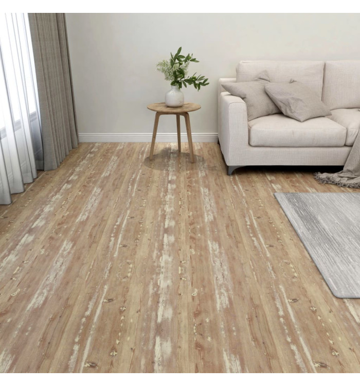 Dalles de plancher autoadhésives 55 pcs PVC 5,11 m² marron | Mobilier & Déco
