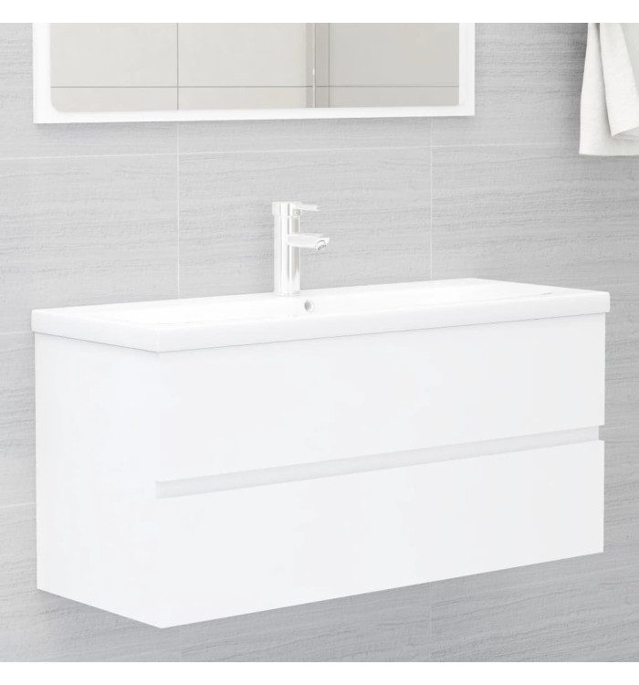 Armoire d'évier Blanc 100x38,5x45 cm Bois d'ingénierie | Mobilier & Déco