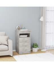 Armoire à tiroirs Gris béton 40x50x76 cm Bois d'ingénierie | Mobilier & Déco