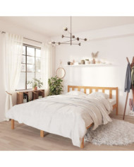 Cadre de lit sans matelas marron miel bois de pin massif | Mobilier & Déco