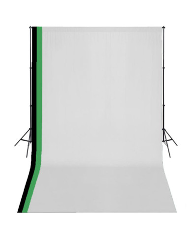 Kit de studio photo et 3 toiles de fond réglables Coton 3x5 m | Mobilier & Déco