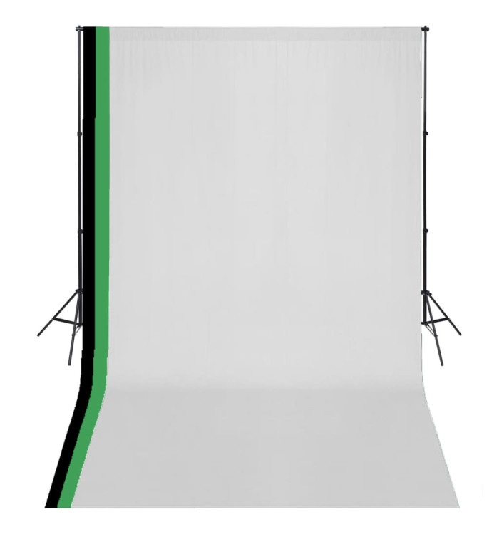 Kit de studio photo et 3 toiles de fond réglables Coton 3x5 m | Mobilier & Déco