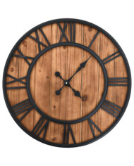 Horloge murale vintage à quartz Bois et métal 60 cm XXL | Mobilier & Déco