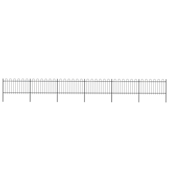 Clôture de jardin avec dessus en cerceau Acier 10,2 x 1 m Noir | Mobilier & Déco