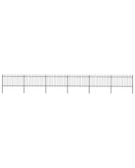 Clôture de jardin avec dessus en cerceau Acier 10,2 x 1 m Noir | Mobilier & Déco