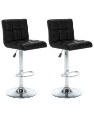 Tabourets de bar lot de 2 noir similicuir | Mobilier & Déco