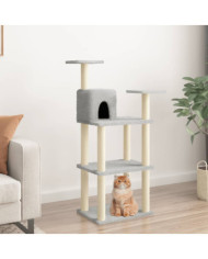 Arbre à chat avec griffoirs en sisal gris clair 118,5 cm | Mobilier & Déco