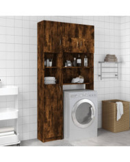 Armoire de bain Chêne fumé 32x25,5x190 cm Bois d'ingénierie | Mobilier & Déco